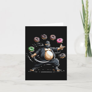 Fat Ninja Sword And Doughnut Shuriken Doughnut Lov Card
