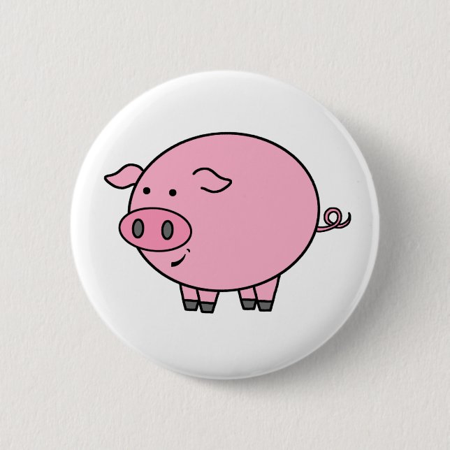 Fat Pig 6 Cm Round Badge (Front)
