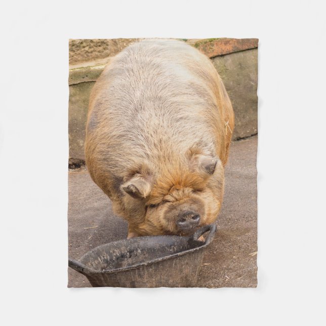 Fat pig fleece blanket (Front)