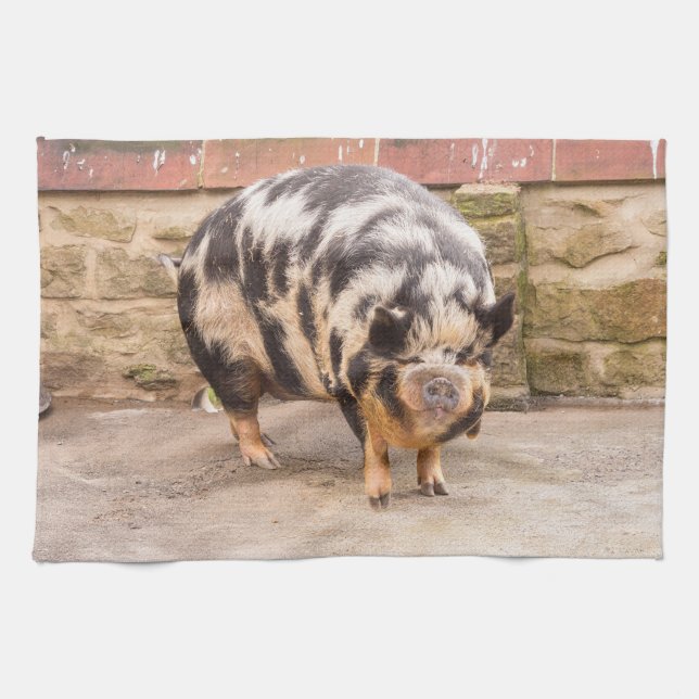 Fat pig tea towel (Horizontal)
