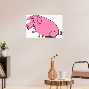 Fat Pink Pig Poster