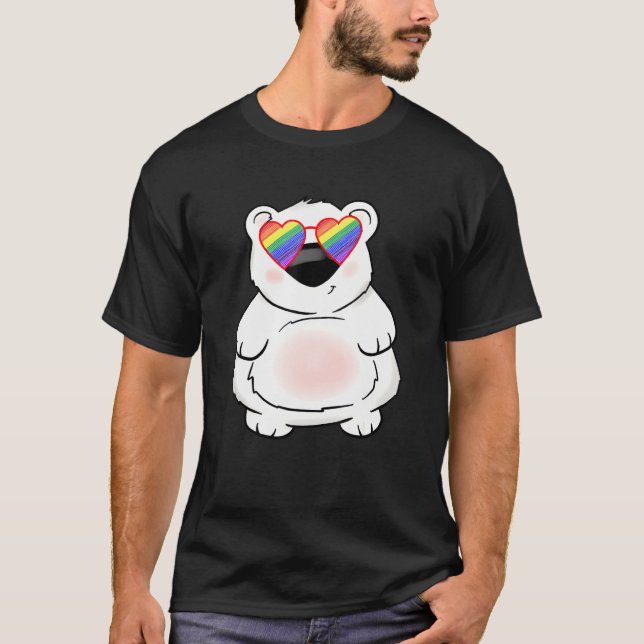 Fat Polar Bear Lgbt Stuff Teen Girl Rainbow Body P T-Shirt (Front)