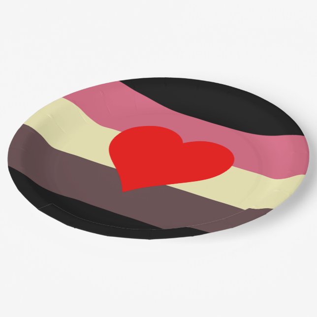 Fat Pride Flag Paper Plate (Angled)