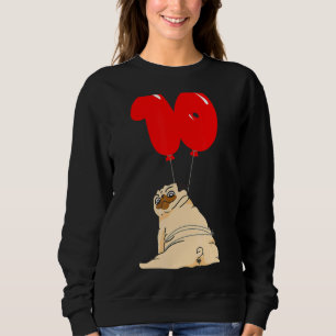 Fat Pug 10th Birthday Kids Balloon Party Sweatshirt