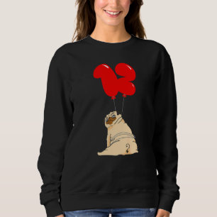 Fat Pug  12th Birthday  Kids Balloon Party Sweatshirt