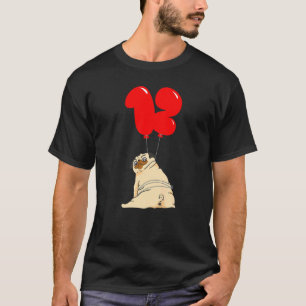 Fat Pug 12th Birthday Kids Balloon Party T-Shirt