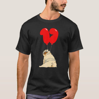 Fat Pug 17th Birthday Kids Balloon Party T-Shirt