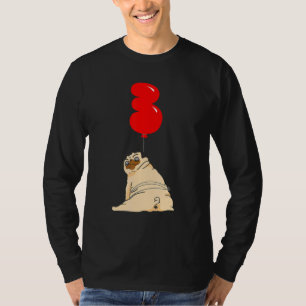 Fat Pug   3rd Birthday   Kids Balloon Party T-Shirt