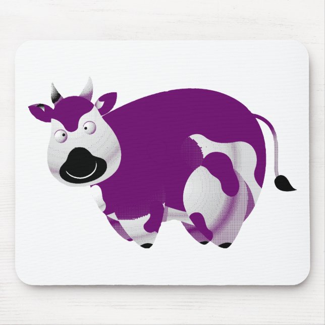Fat Purple Cow Black Nose Mouse Pad (Front)