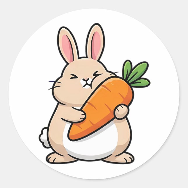 Fat Rabbit Classic Round Sticker (Front)