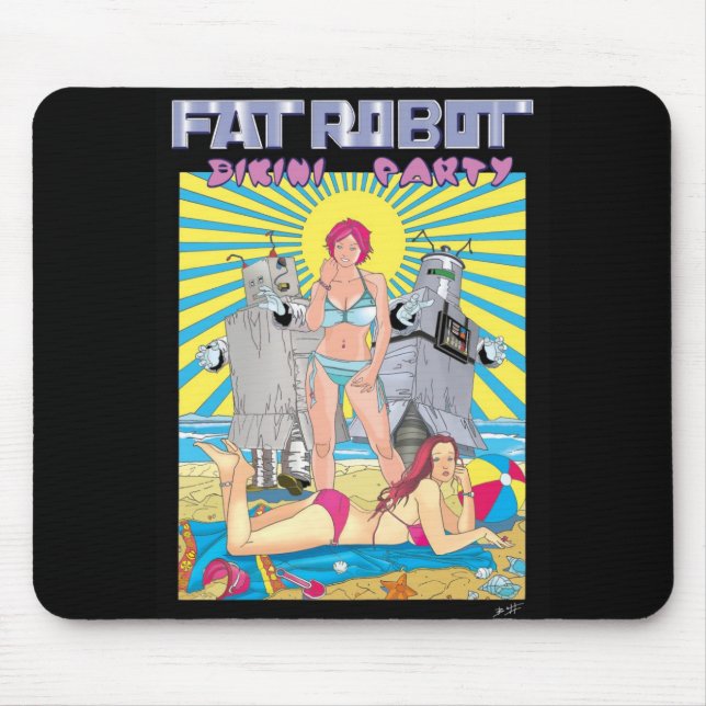Fat Robot Bikini Party movie poster mouse pad (Front)