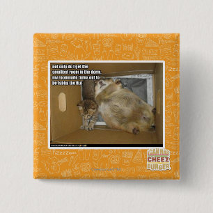 Fat roommate 15 cm square badge