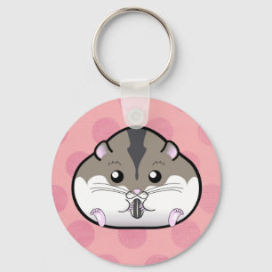Fat Russian Dwarf Hamster Key Ring
