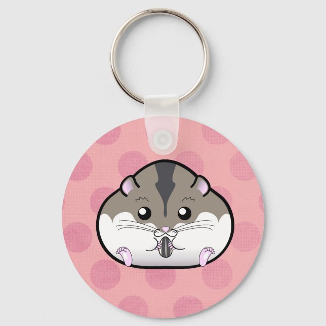 Fat Russian Dwarf Hamster Key Ring (Front)