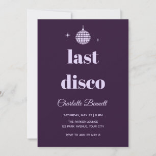 Fat Serif Last Disco Bachelorette Party Invitation