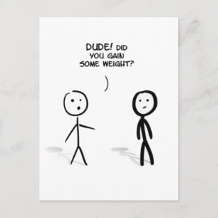 Fat stick guy postcard