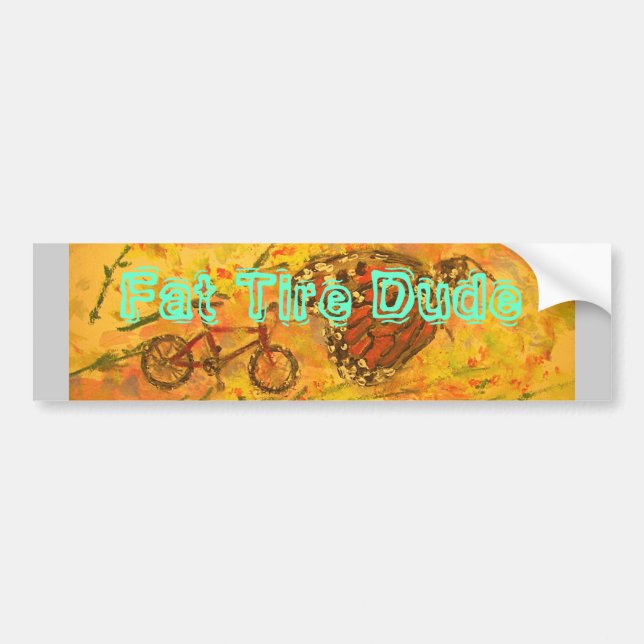 fat tire dude bumper sticker (Front)