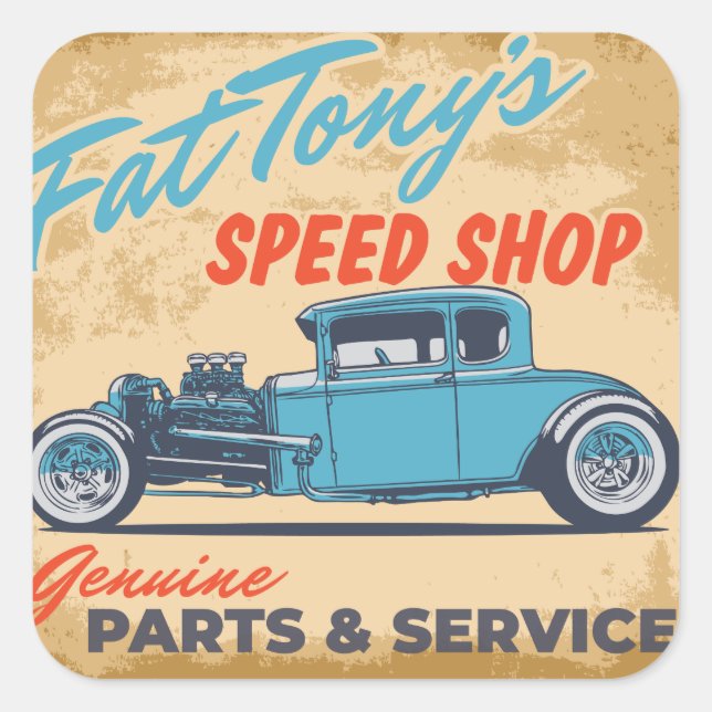 Fat Tony's Speed Shop Square Sticker (Front)
