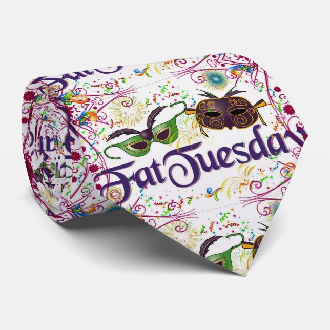 ****FAT TUESDAY*** MARDI GRAS TIE FOR HIM (Rolled)