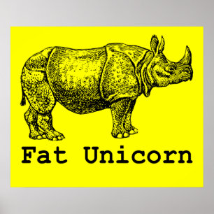 Fat Unicorn Poster