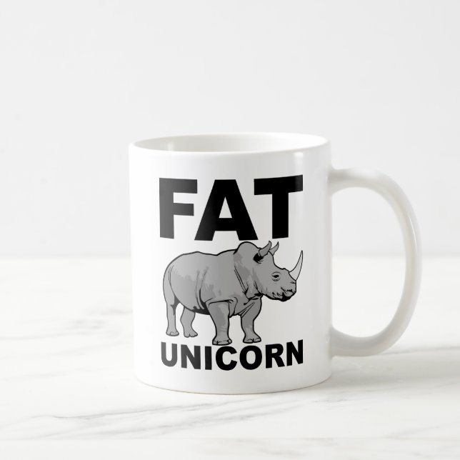 Fat Unicorn Rhino Funny Mug (Right)