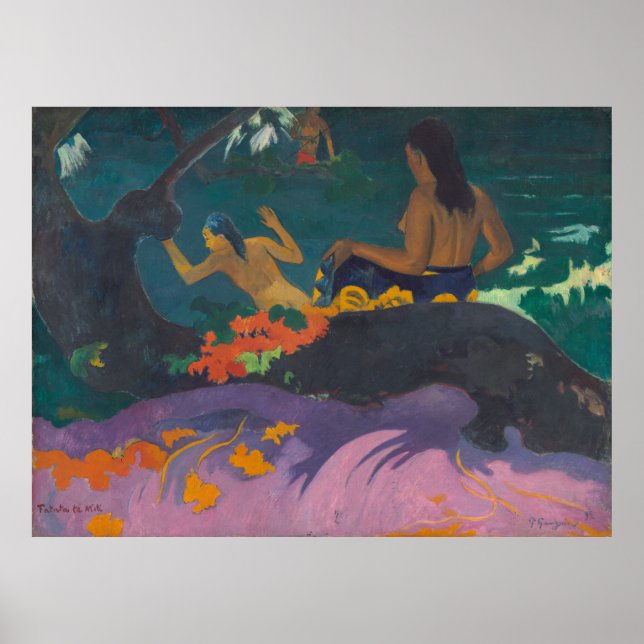 Fatata te Miti By the Sea Paul Gauguin Canvas Poster (Front)