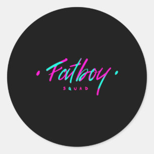 Fatboy Squad Gym Weightlifting Bodybuilding Fitnes Classic Round Sticker