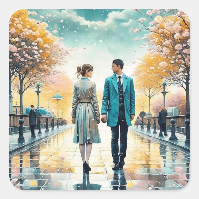 Fate Brought Us Together Square Sticker (Front)