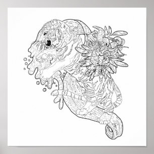 Fate in the Stars Tiger Coloring Page Poster