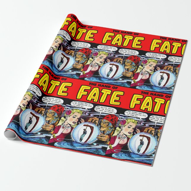 Fate The Witch Fortune Teller Vintage Comics  Wrapping Paper (Unrolled)