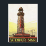 Fatehpur sikri city, India, vintage travel Postcard<br><div class="desc">Fatehpur Sikri is a small city in northern India,  just west of Agra,  founded by a 16th-century Mughal emperor.</div>