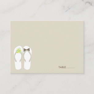 fatfatin Beach Green Flip Flops Guest Place Card