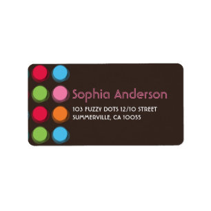 fatfatin Fuzzy Colour Dots Address Labels