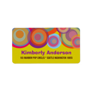 fatfatin Rainbow Pop Circles Address Labels