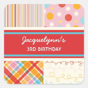 fatfatin Retro Candy Pink Combo Birthday Sticker