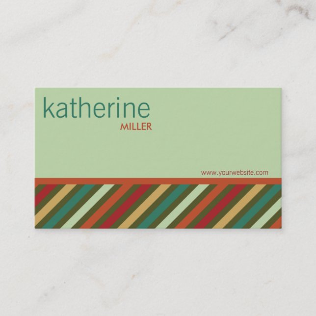 fatfatin Retro Stripes Pattern Profile Card (Front)