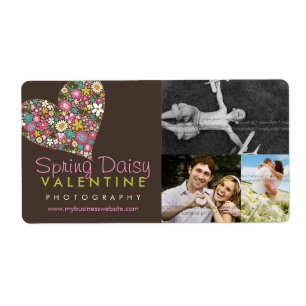 fatfatin Spring Flowers Heart Business Labels