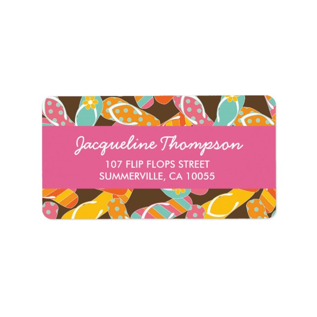 fatfatin Summer Flip Flops Party Address Labels (Front)