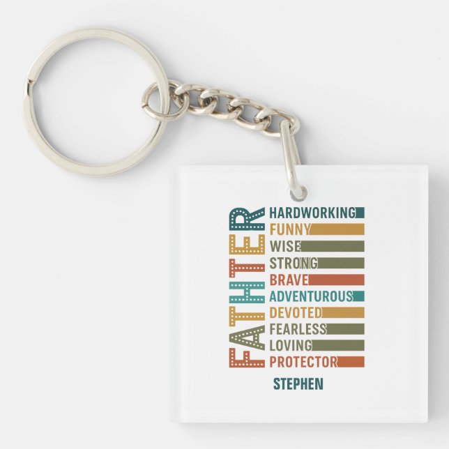 Father – A Tribute of Strength, Love, and Devotion Key Ring (Front)