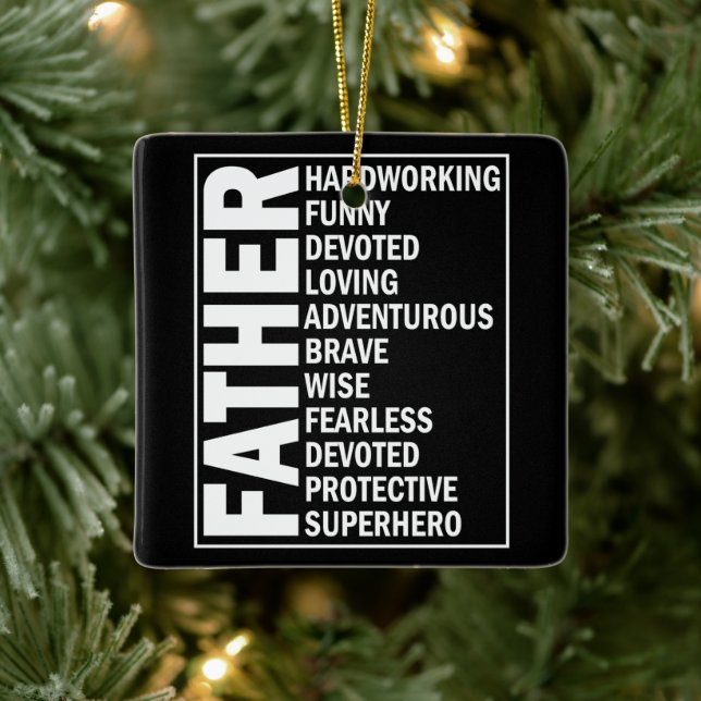 Father Adjective Fathers Day Cool Dad Definition Ceramic Ornament (Tree)