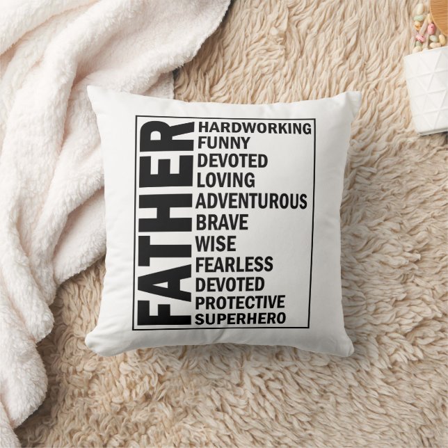 Father Adjective Fathers Day Cool Dad Definition Cushion (Blanket)