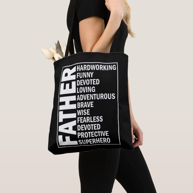 Father Adjective Fathers Day Cool Dad Definition Tote Bag (Close Up)