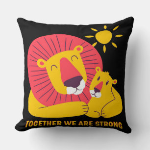 Father and Child Lion Best Dad ever gift Cushion