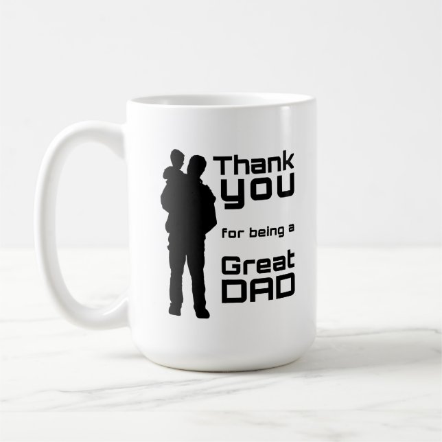 Father and Child Silhouette | Heartwarming Dad Gif Coffee Mug (Left)