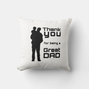 Father and Child Silhouette   Heartwarming Dad Gif Cushion