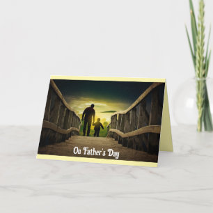 Father And Child Walking Together Greeting Card
