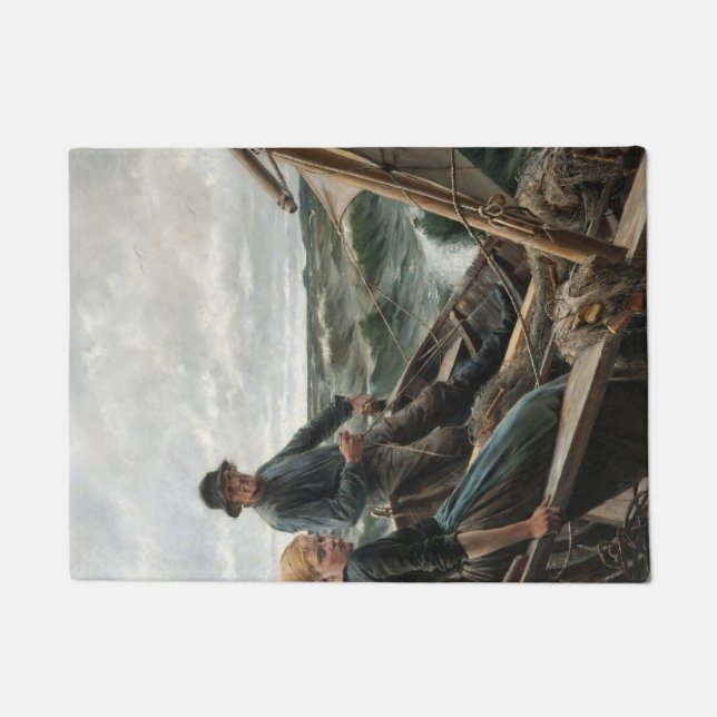 Father and Daughter at Sea (by Albert Edelfelt) Doormat (Front)