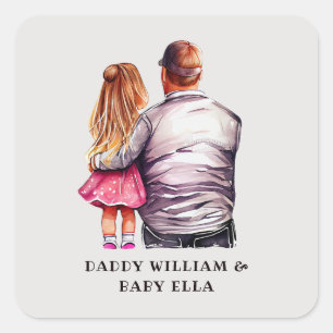 Father and Daughter Bond (10) Square Sticker