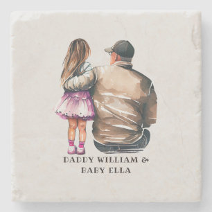 Father and Daughter Bond (11) Stone Coaster
