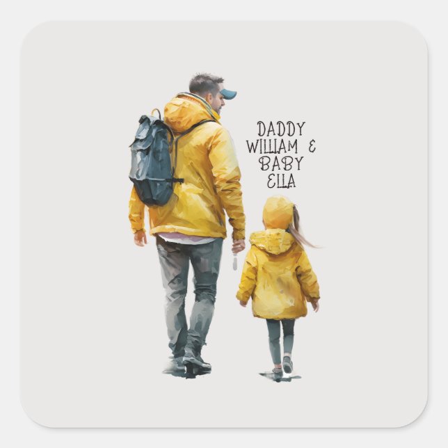 Father and Daughter Bond (3) Square Sticker (Front)